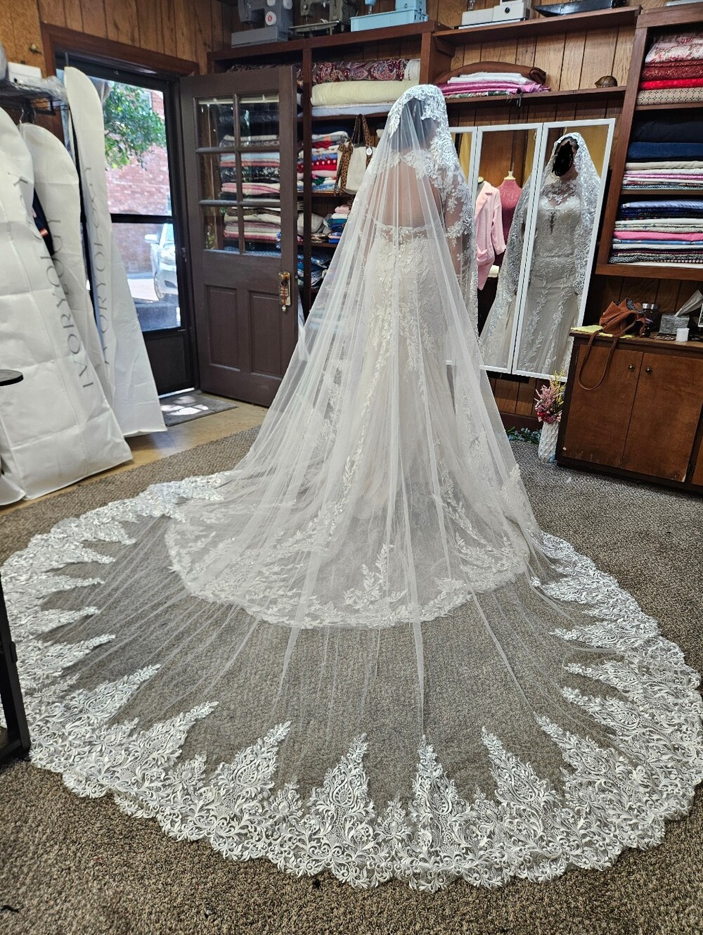 Bridal Cathedral Lace Veil in White - From Altelier Bridal Bliss Etsy